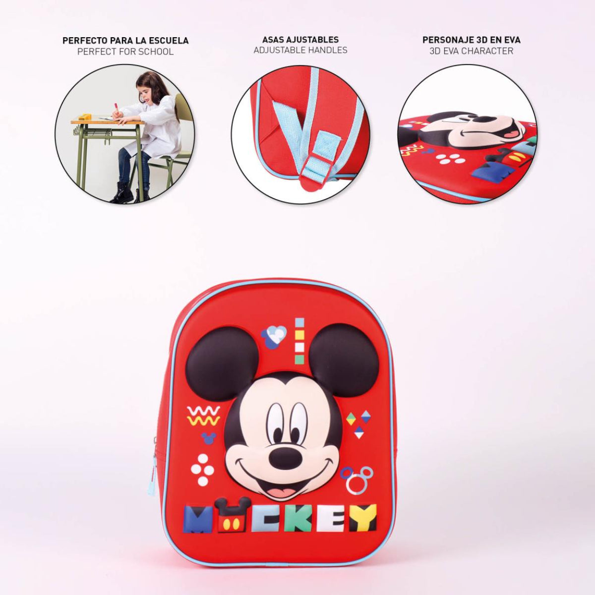 MOCHILA INFANTIL 3D MICKEY