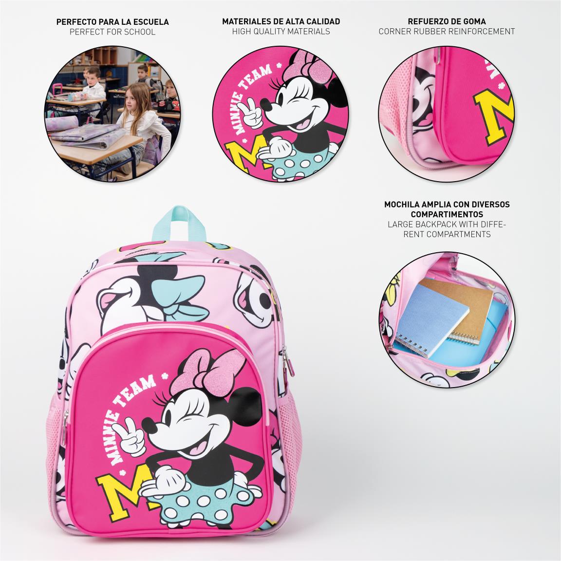 MOCHILA ESCOLAR MEDIANA 38 CM MINNIE - Imagen 3