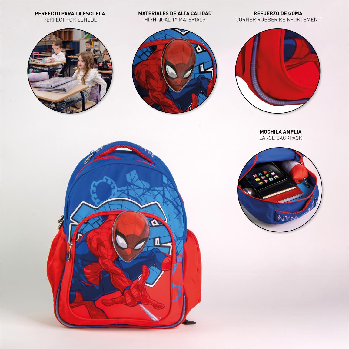 MOCHILA ESCOLAR MEDIANA 42 CM SPIDERMAN - Imagen 3