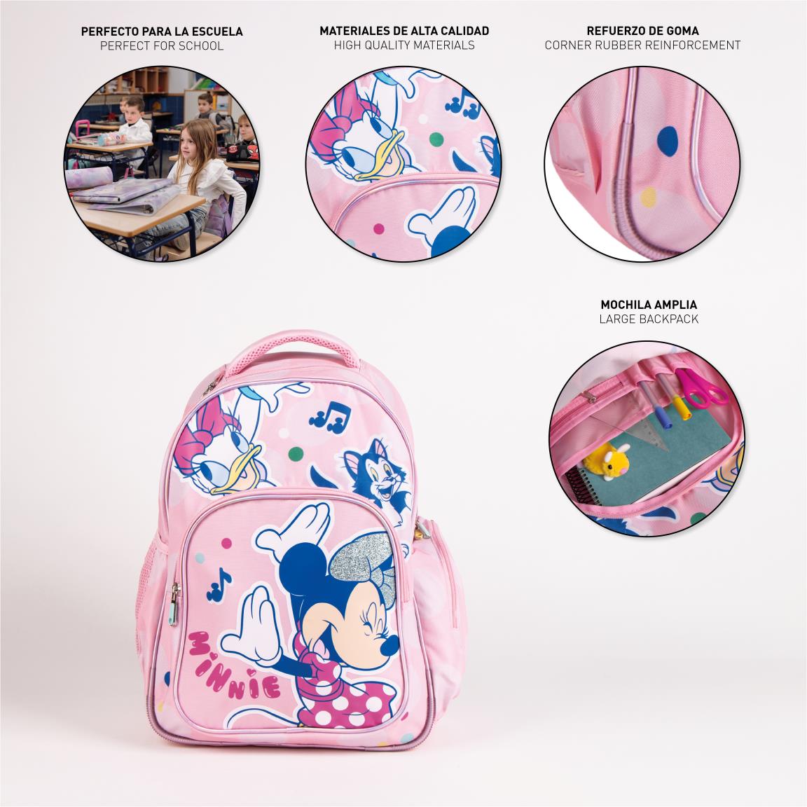 MOCHILA ESCOLAR MEDIANA 42 CM MINNIE - Imagen 3