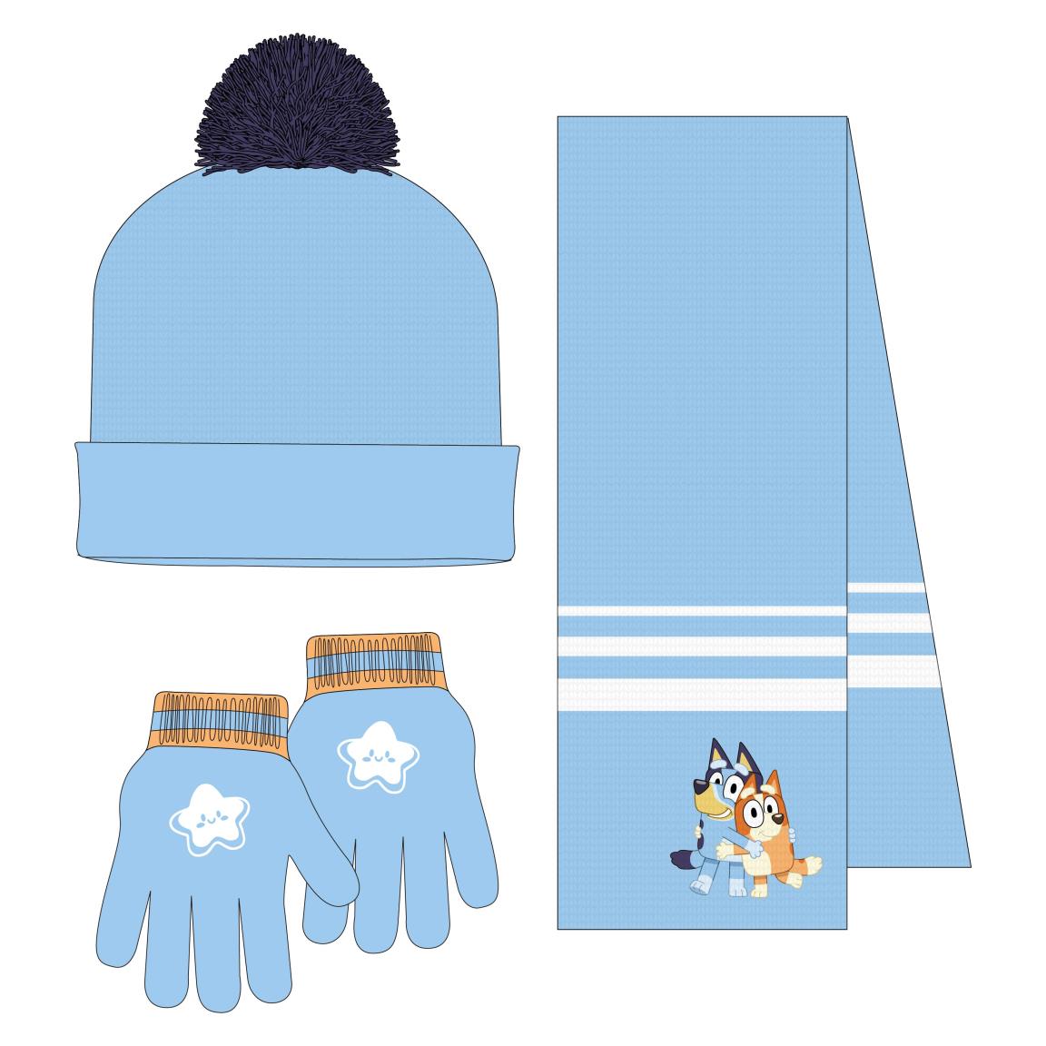 CONJUNTO 3 PIEZAS BUFANDA BLUEY - Imagen 2