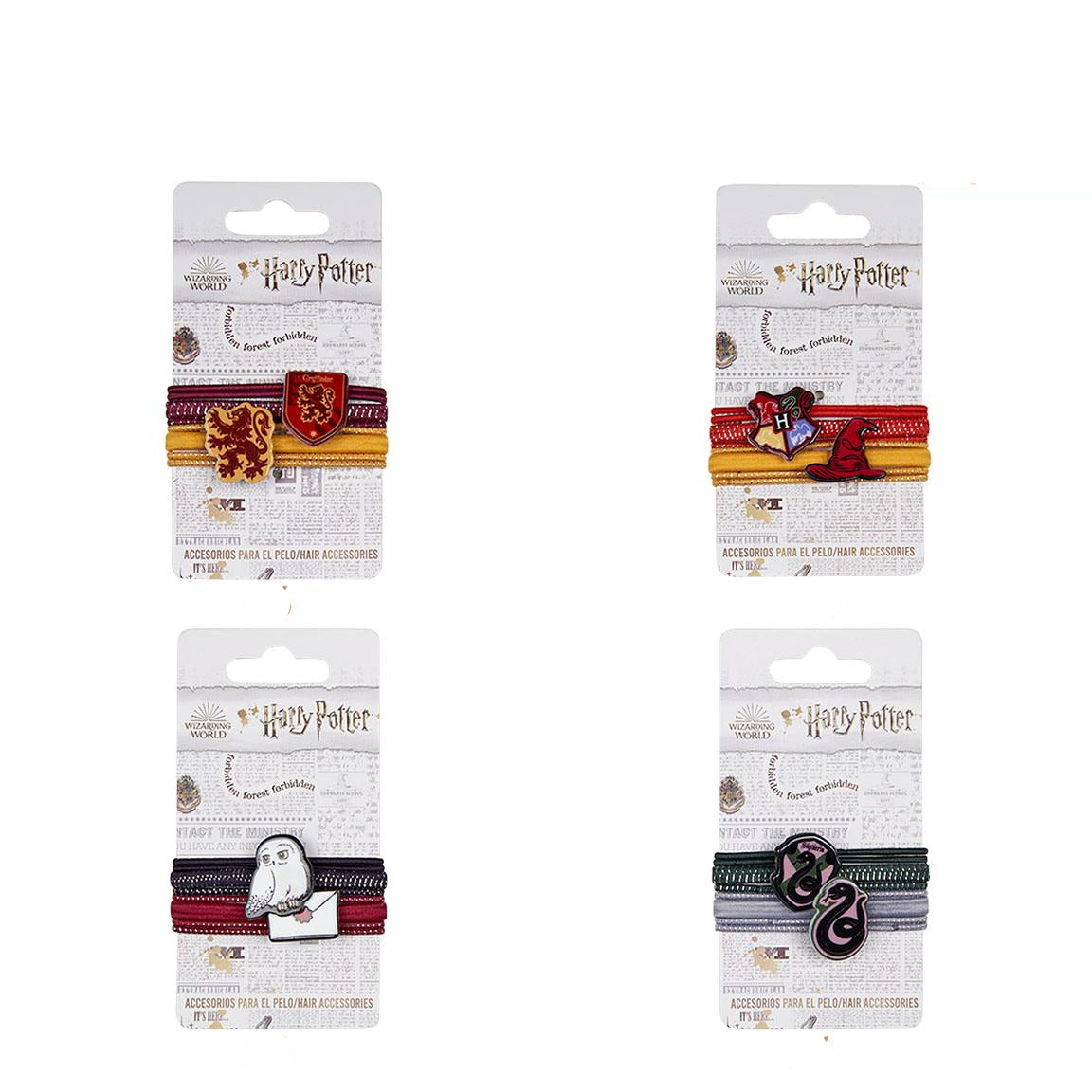 ACCESORIOS PELO ELASTICOS HARRY POTTER 4 PIEZAS