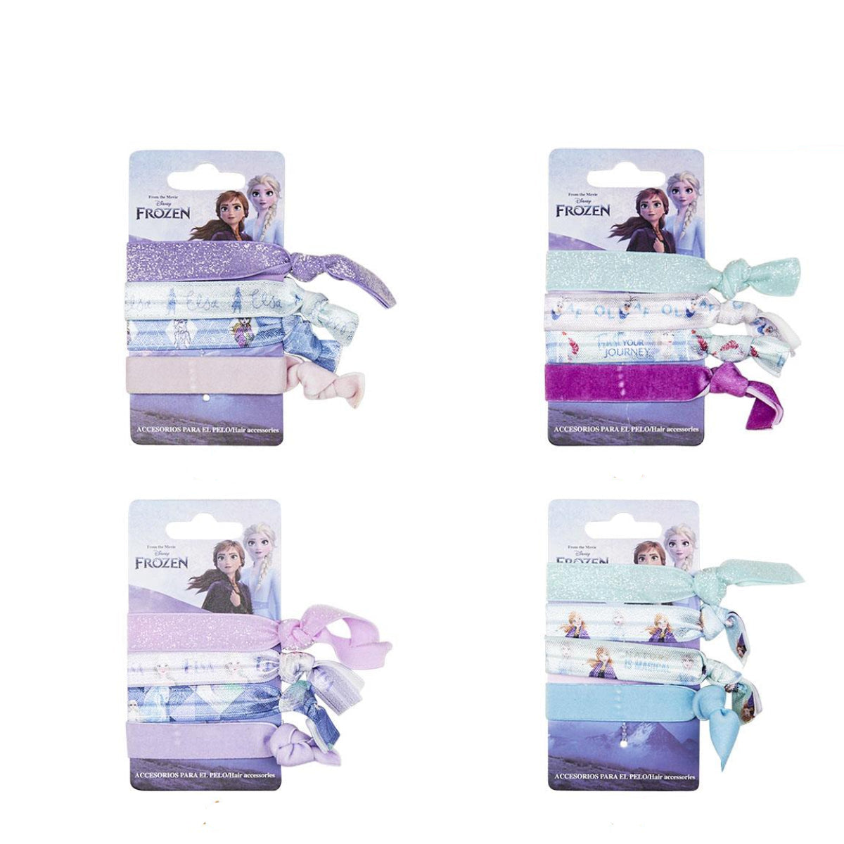 ACCESORIOS PELO ELASTICO FROZEN PACK X 4