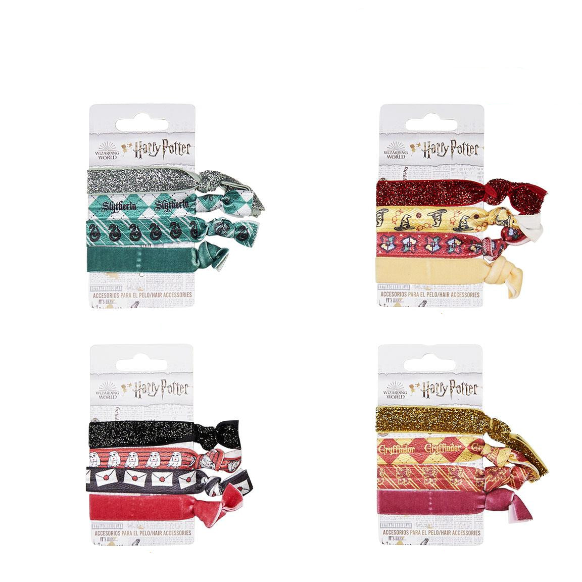 ACCESORIOS PELO ELASTICO HARRY POTTER 4 PIEZAS