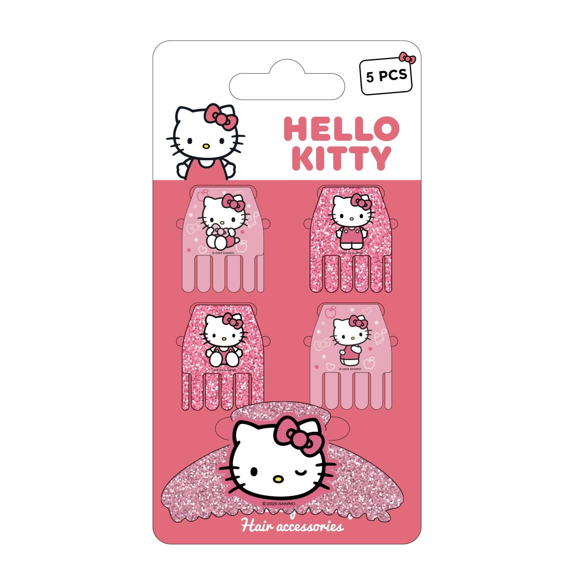 ACCESORIOS PELO CLIPS 5 PIEZAS HELLO KITTY - Imagen 1