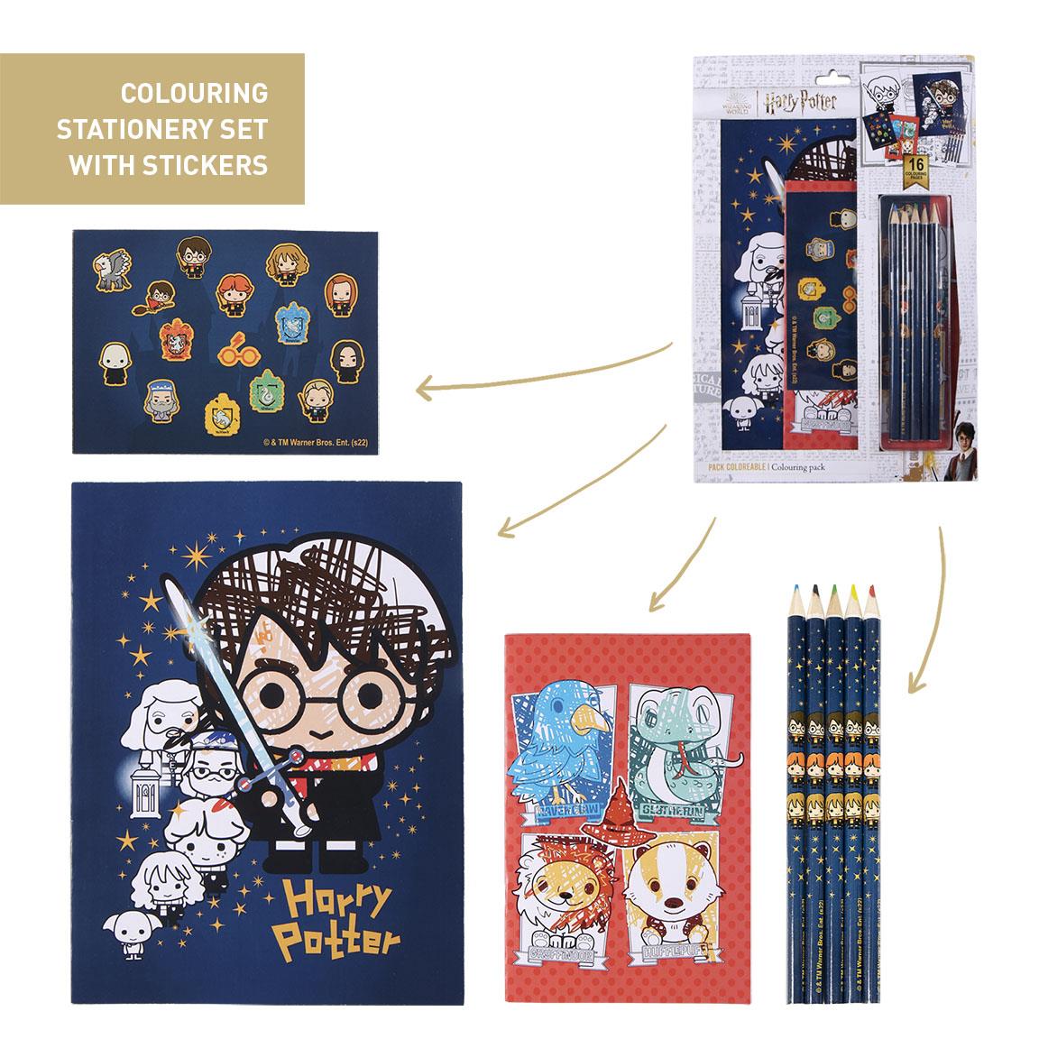 SET PAPELERÍA COLOREABLE HARRY POTTER - Imagen 1