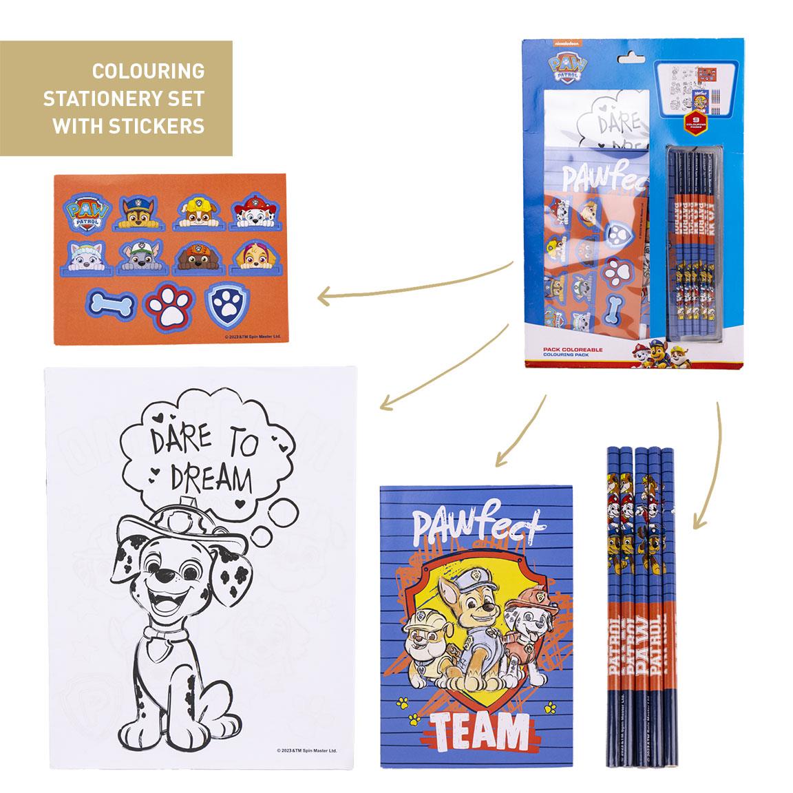 SET DE PAPELERÍA COLOREABLE PAW PATROL - Imagen 1