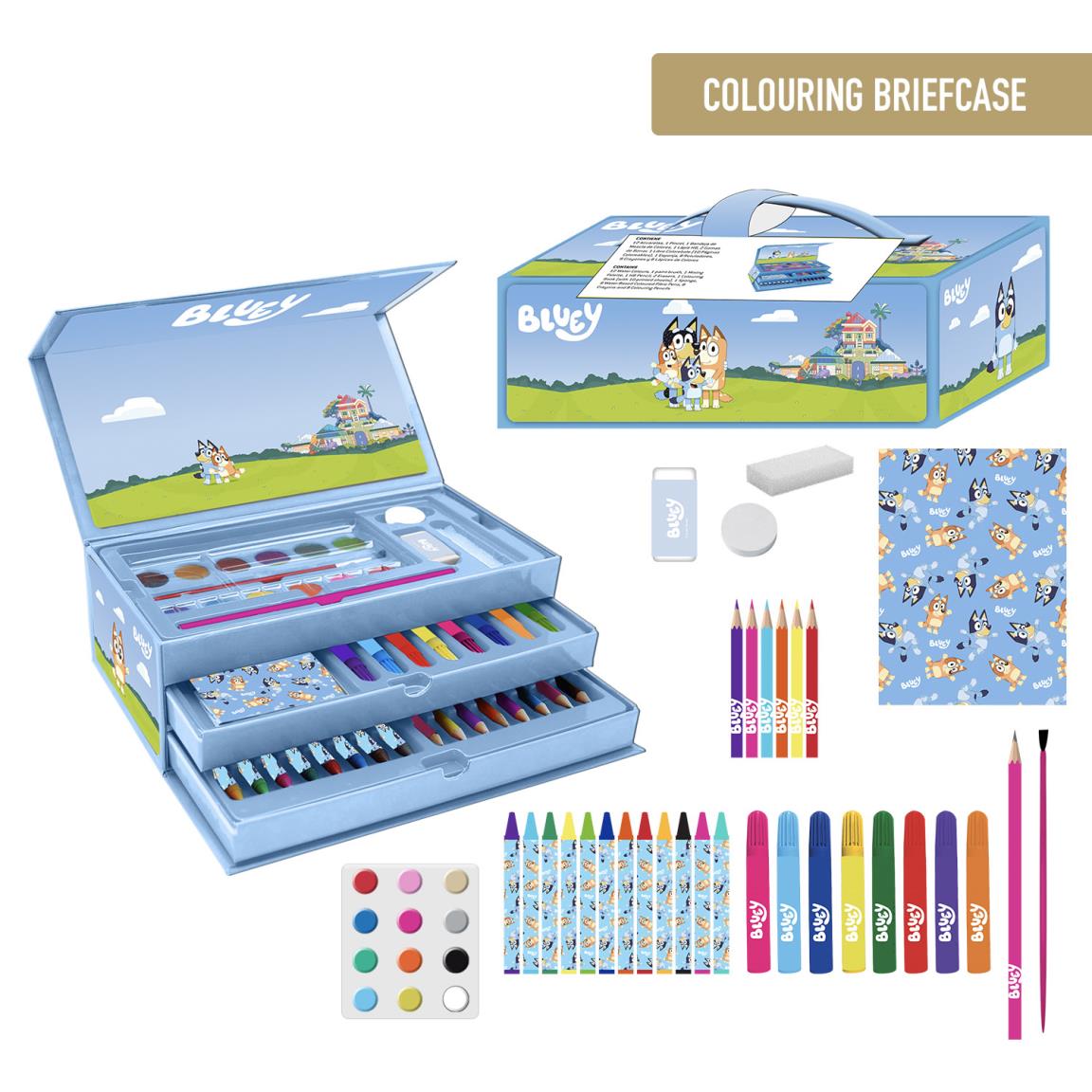 SET PAPELERÍA COLOREABLE MALETÍN BLUEY - Imagen 1