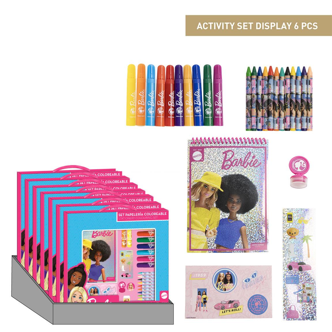 SET PAPELERÍA COLOREABLE DISPLAY BARBIE - Imagen 1