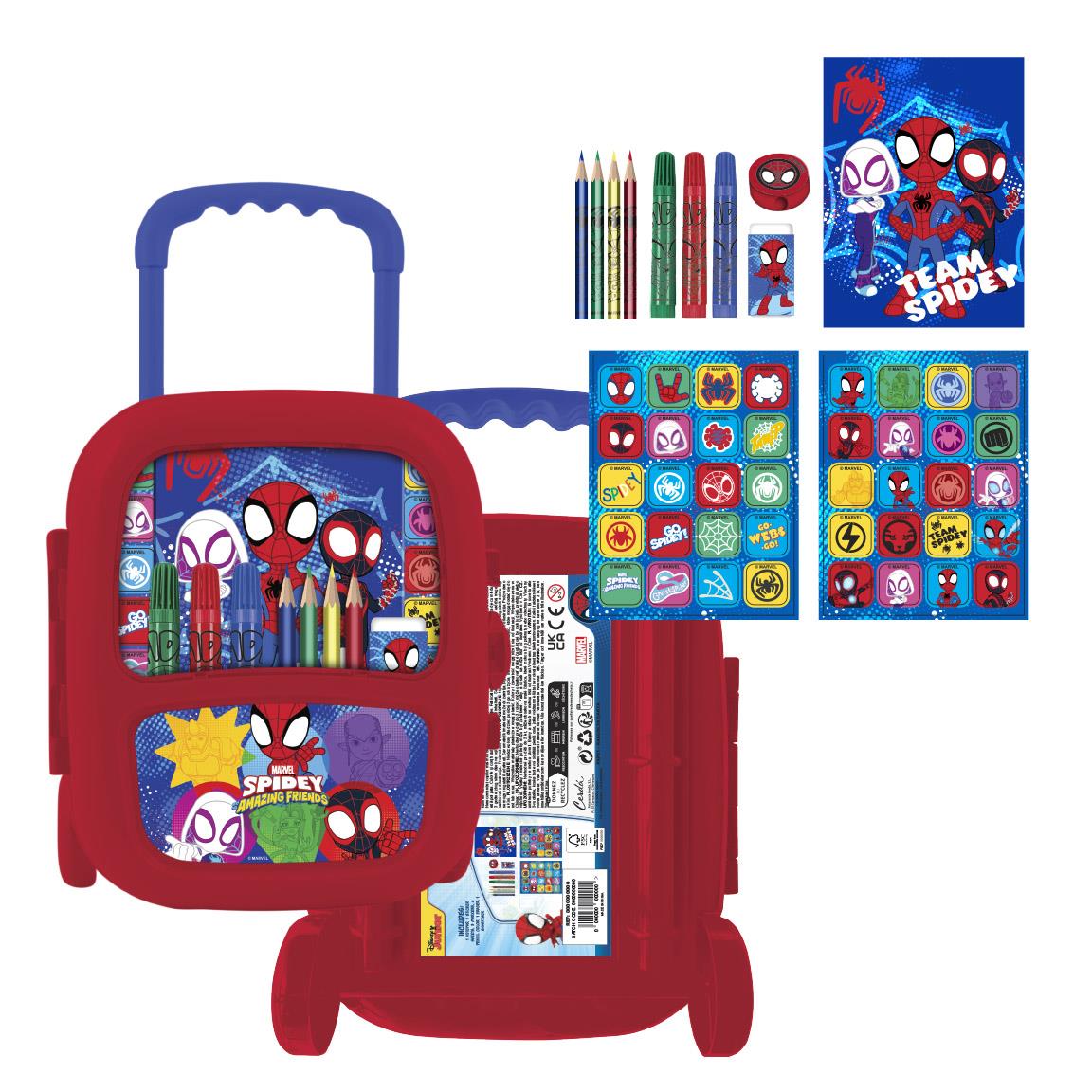 SET PAPELERÍA COLOREABLE TROLLEY SPIDEY - Imagen 1