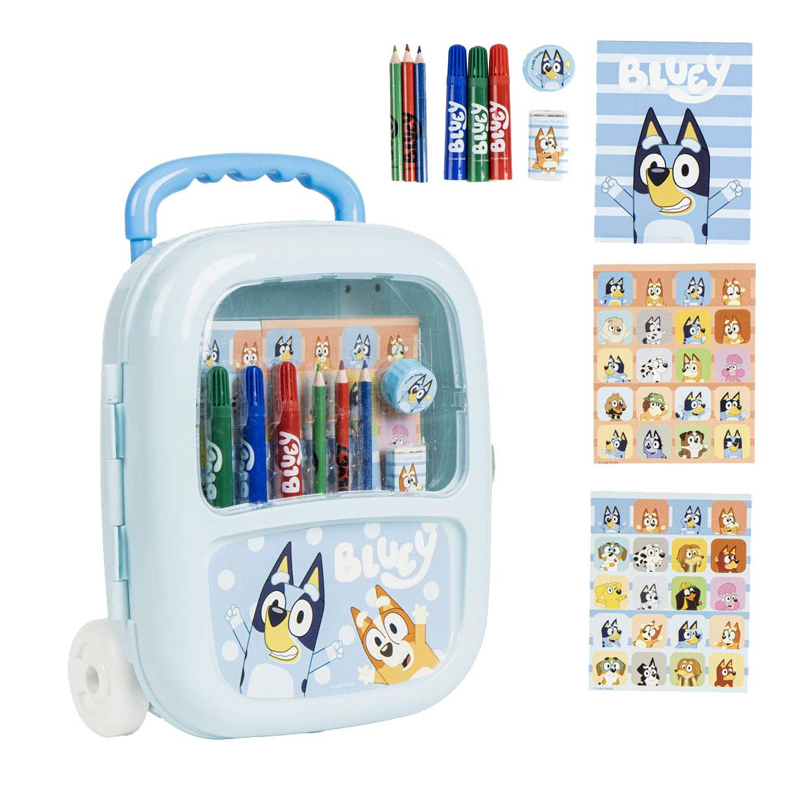 SET PAPELERÍA COLOREABLE TROLLEY BLUEY - Imagen 1