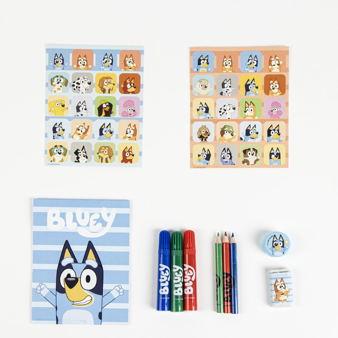 SET PAPELERÍA COLOREABLE TROLLEY BLUEY - Imagen 2