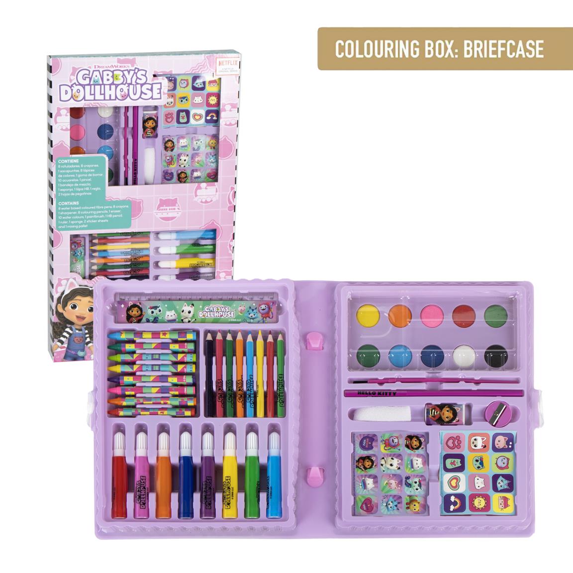 SET PAPELERÍA COLOREABLE CAJA GABBY´S DOLLHOUSE - Imagen 1