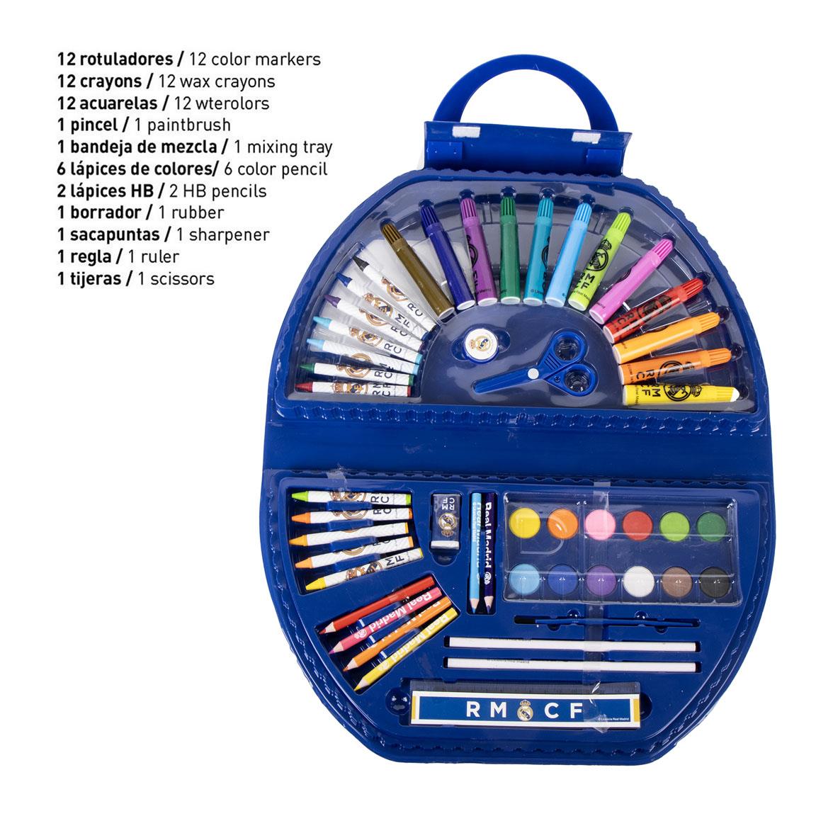 SET PAPELERÍA COLOREABLE 50 PIEZAS REAL MADRID - Imagen 3