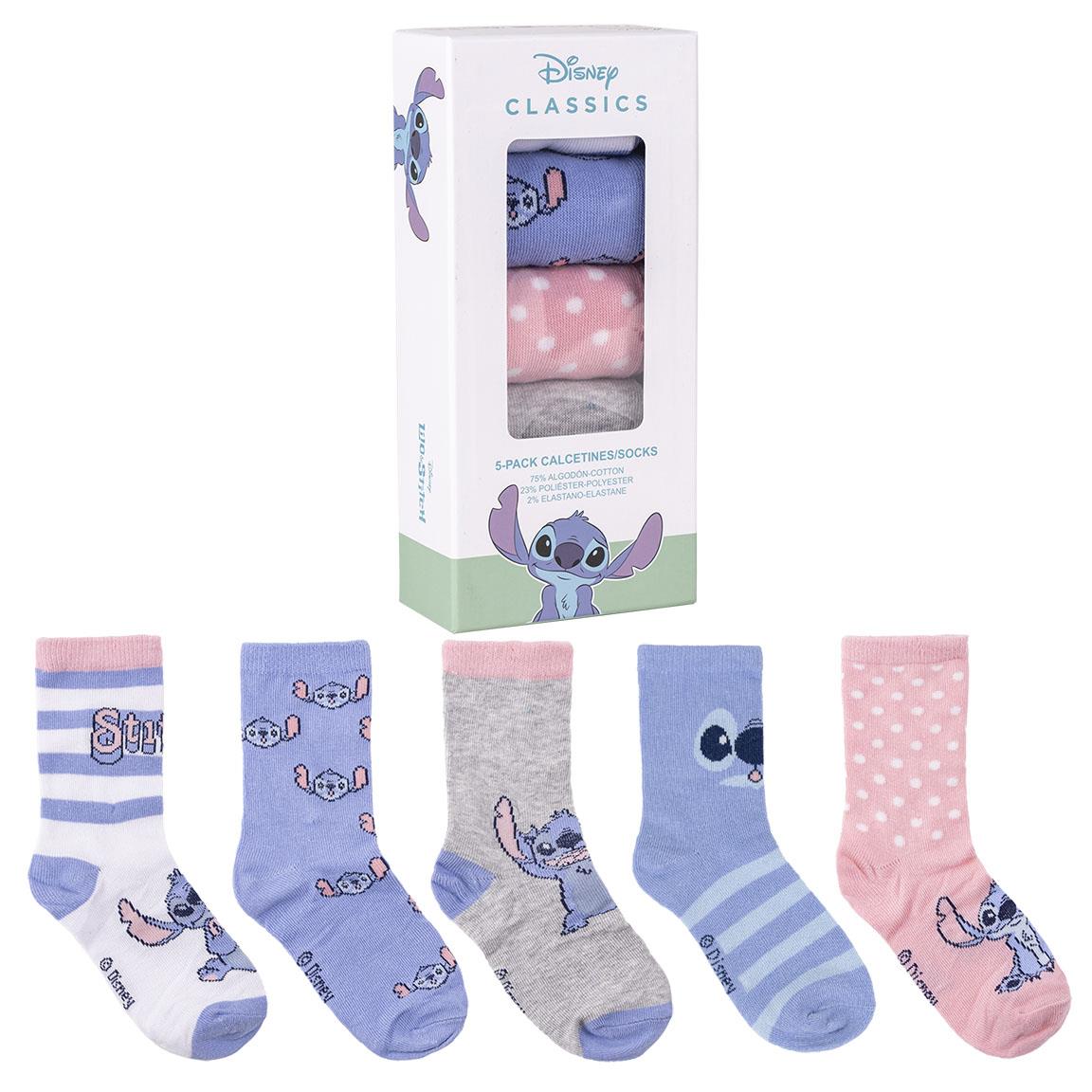 PACK CALCETINES 5 PIEZAS STITCH - Imagen 1