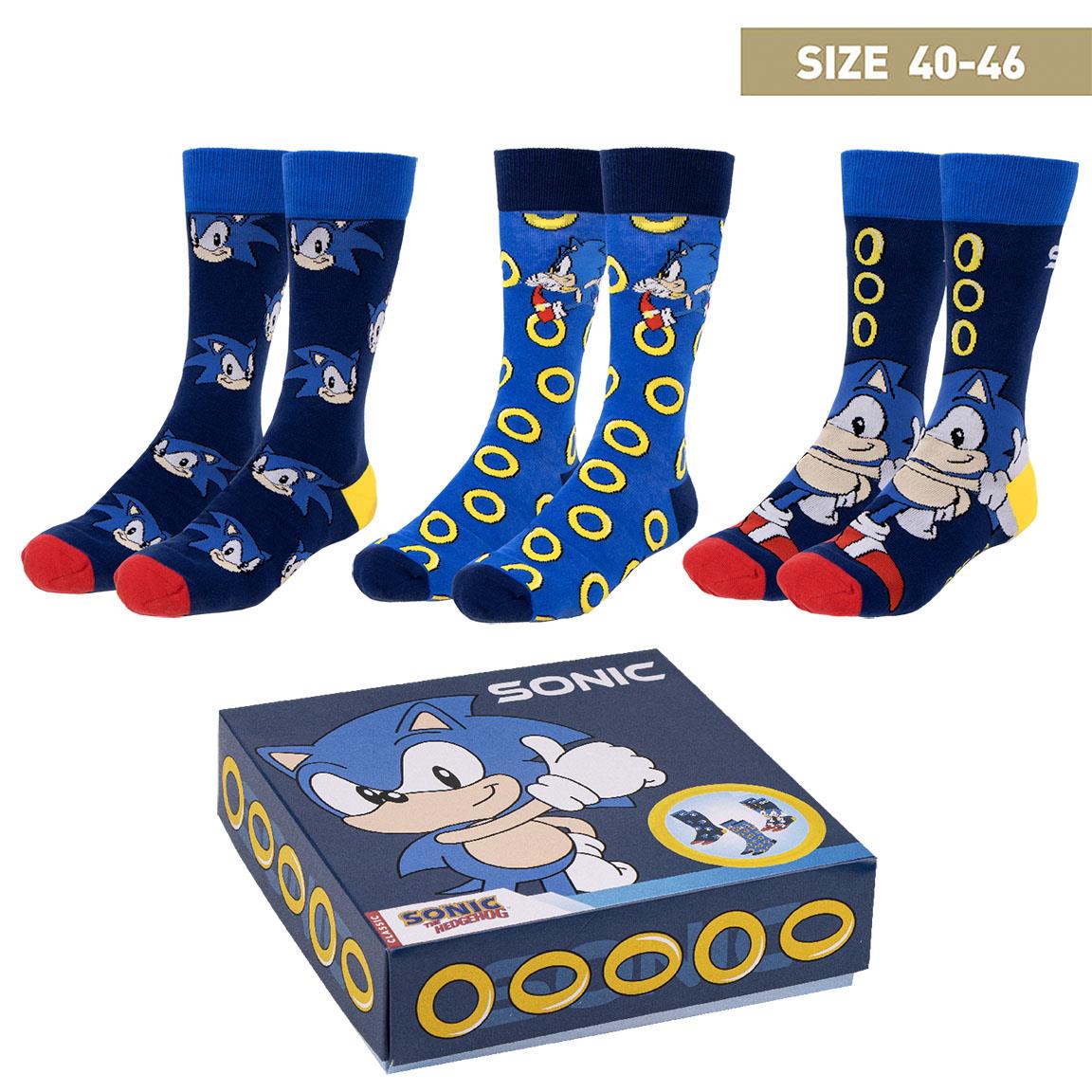 PACK CALCETINES 3 PIEZAS SONIC - Imagen 1