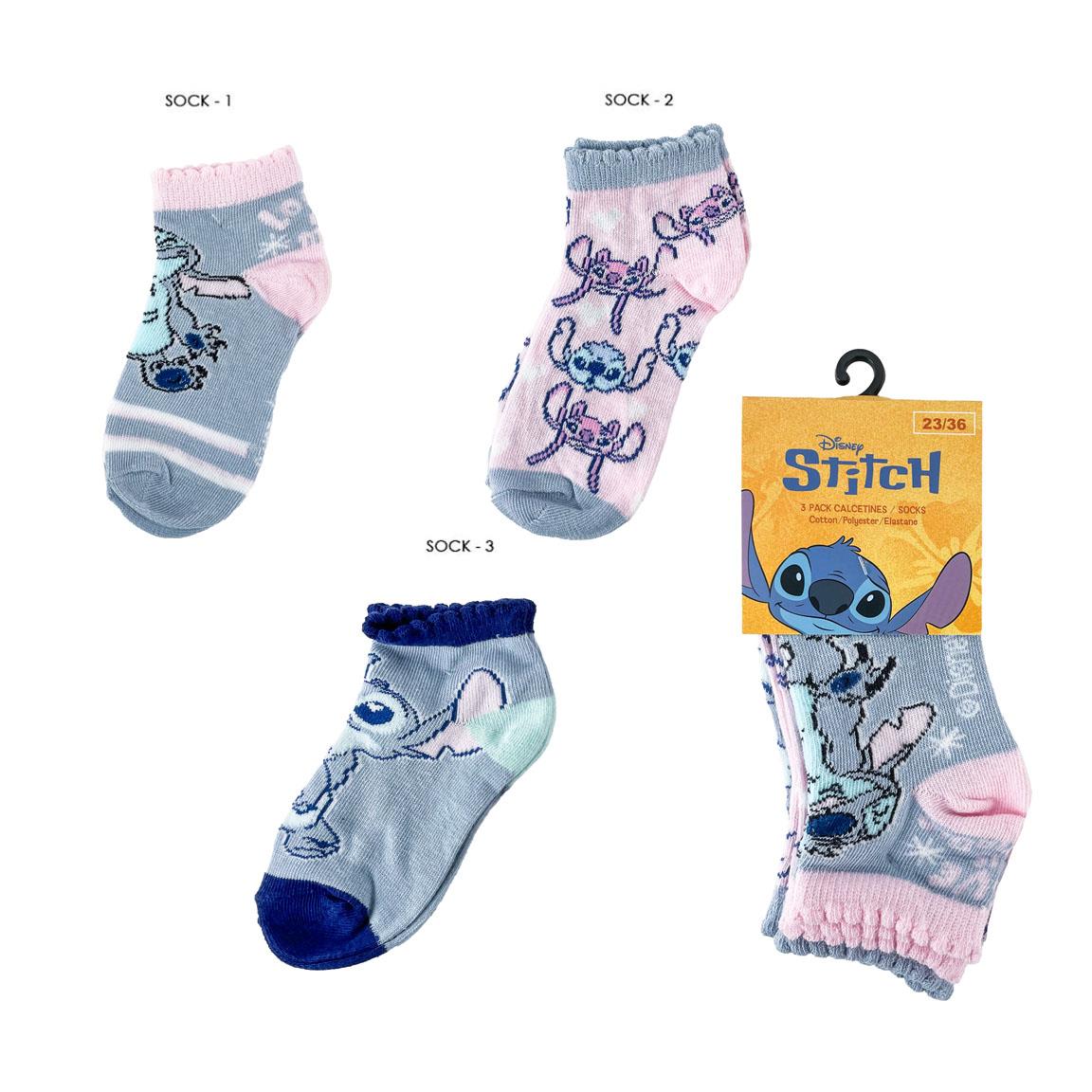 PACK CALCETINES 3 PIEZAS STITCH - Imagen 1