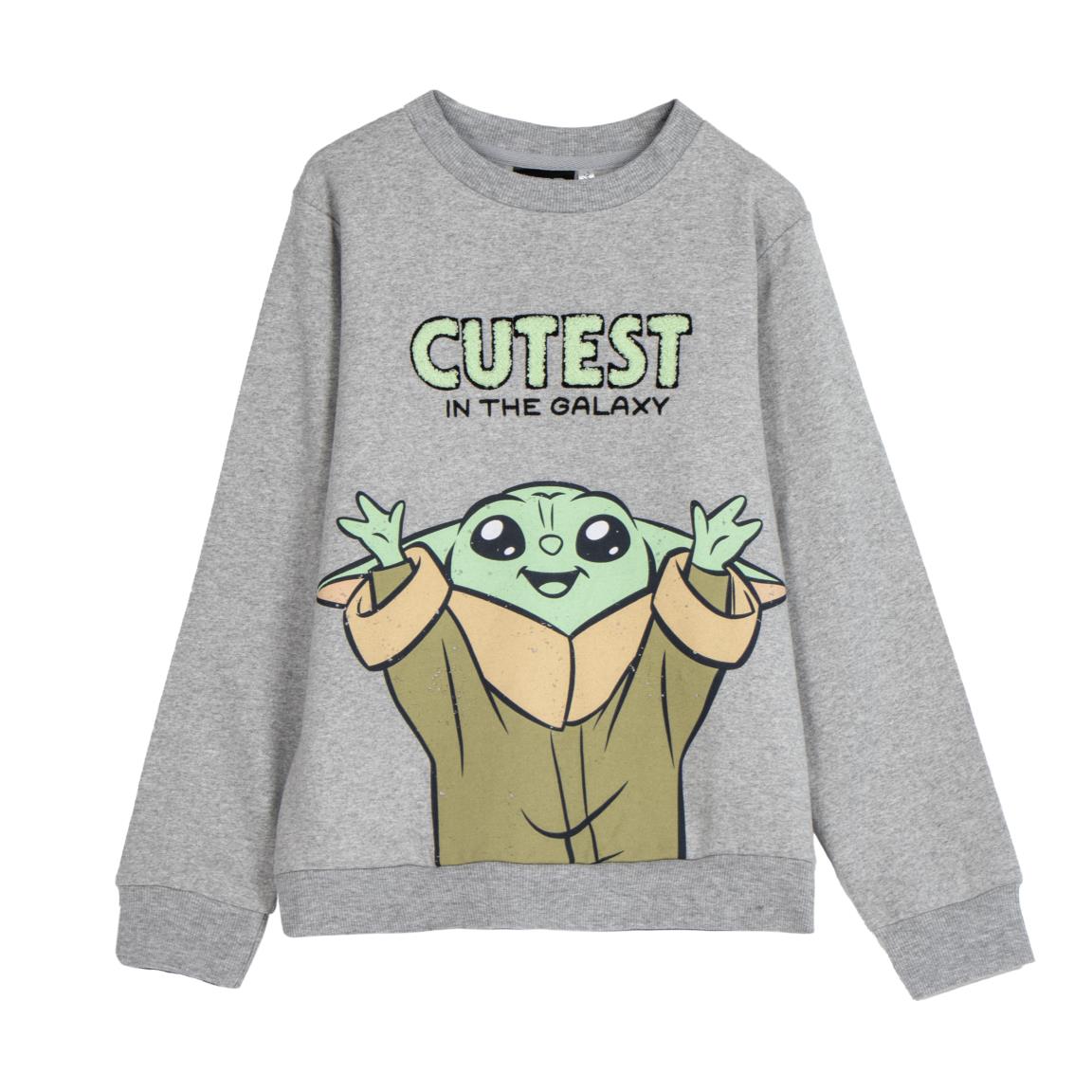 SUDADERA COTTON BRUSHED THE MANDALORIAN GROGU - Imagen 1