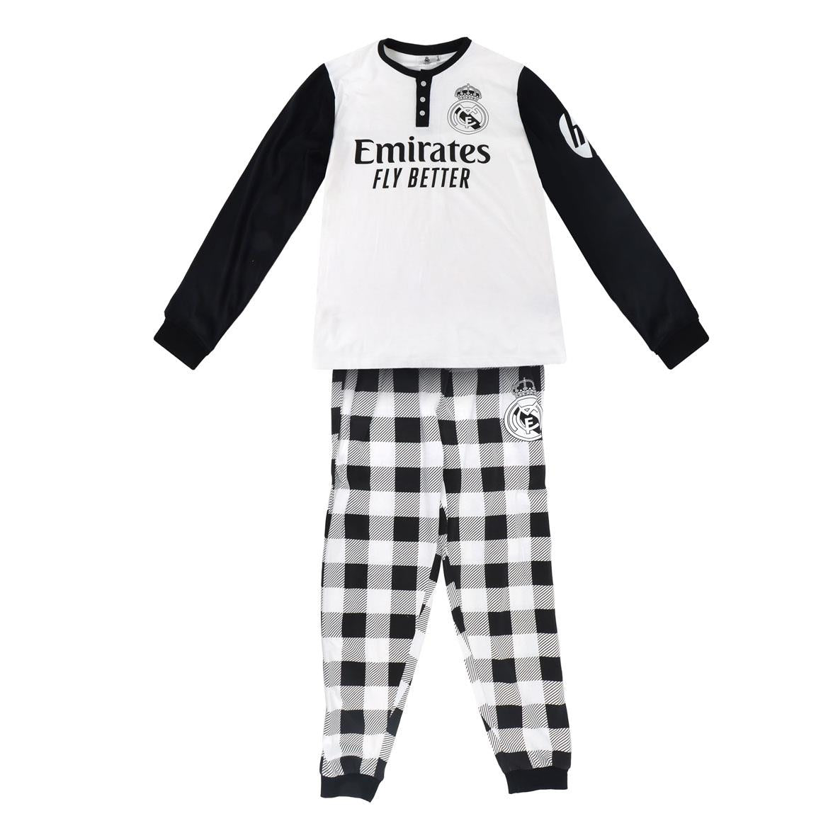 PIJAMA LARGO SINGLE JERSEY REAL MADRID - Imagen 1