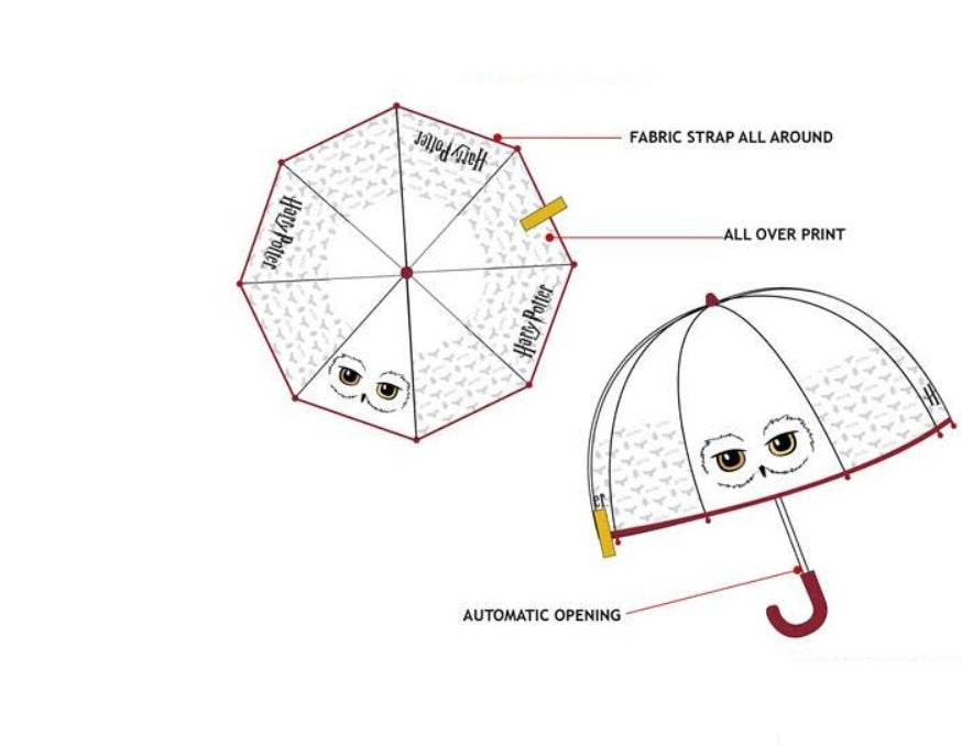 PARAGUAS AUTOMATICO TRANSPARENTE HARRY POTTER