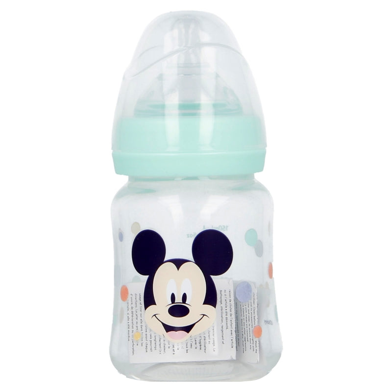BIBERON CUELLO ANCHO 150 ML TETINA SILICONA 3 POSICIONES COOL LIKE MICKEY - Imagen 2