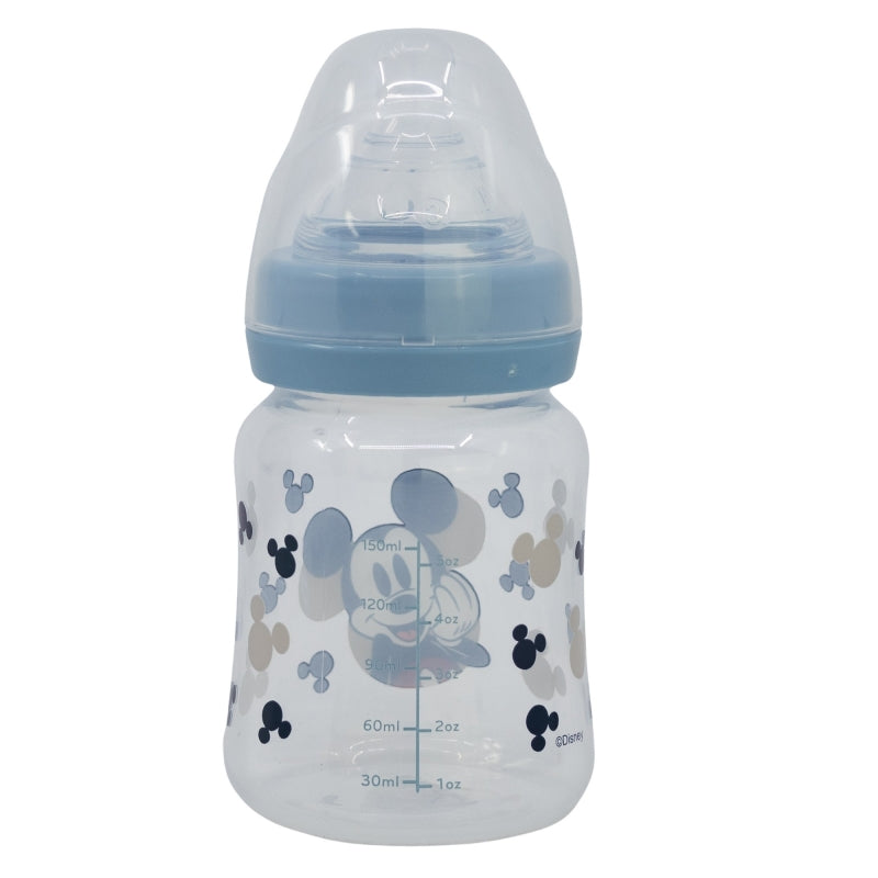 BIBERON CUELLO ANCHO 150 ML TETINA SILICONA 3 POSICIONES MICKEY MOUSE FULL OF SMILES - Imagen 2