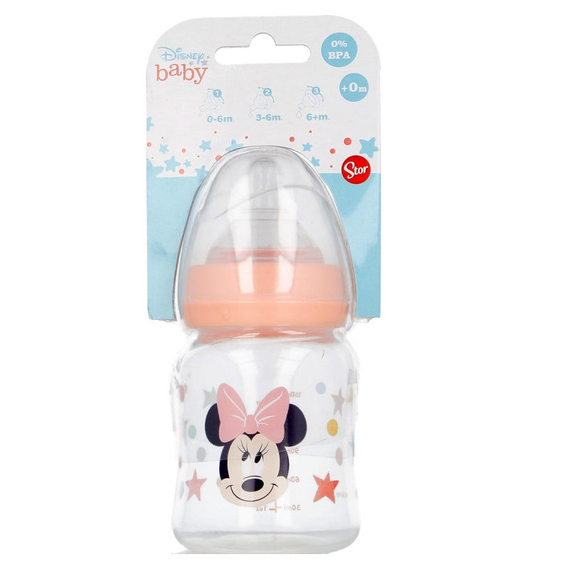 BIBERON CUELLO ANCHO 150 ML TETINA SILICONA 3 POSICIONES MINNIE INDIGO DREAMS - Imagen 1