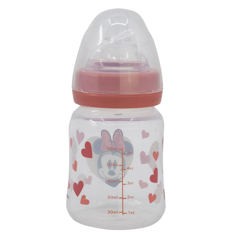 BIBERON CUELLO ANCHO 150 ML TETINA SILICONA 3 POSICIONES MINNIE MOUSE HEART FULL - Imagen 2