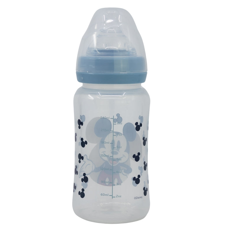 BIBERON CUELLO ANCHO 240 ML TETINA SILICONA 3 POSICIONES MICKEY MOUSE FULL OF SMILES - Imagen 2