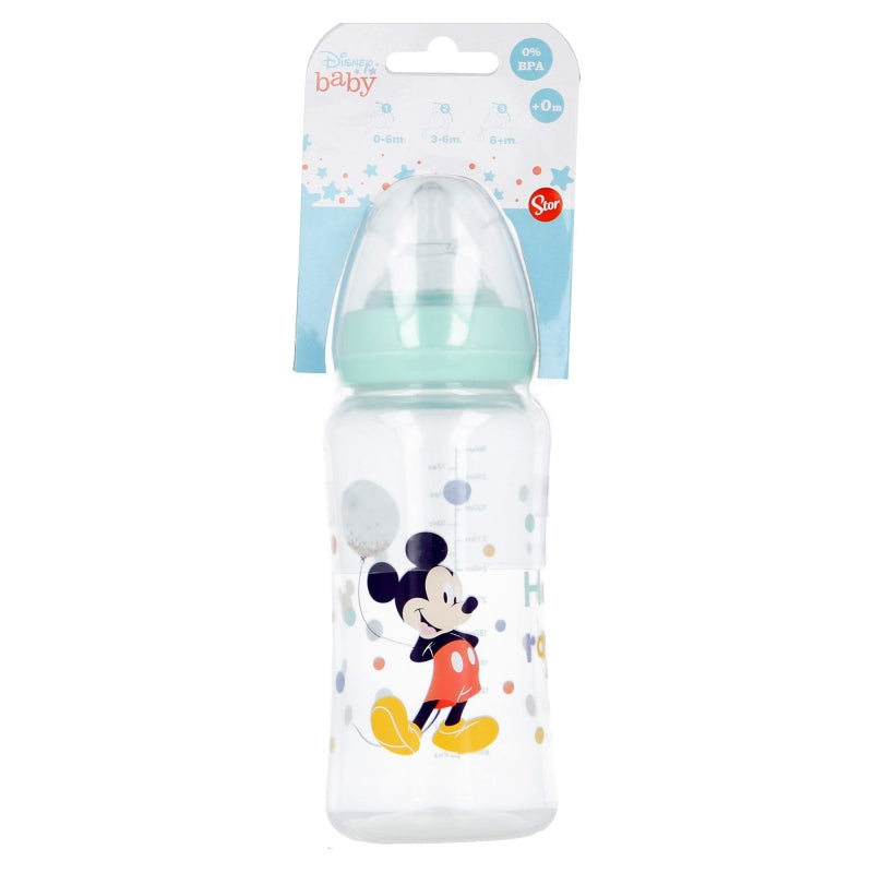 BIBERON CUELLO ANCHO 360 ML TETINA SILICONA 3 POSICIONES COOL LIKE MICKEY - Imagen 1