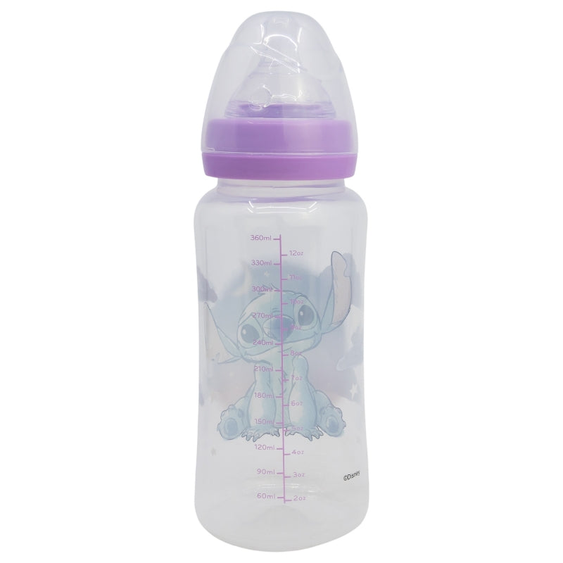 BIBERON CUELLO ANCHO 360 ML TETINA SILICONA 3 POSICIONES STITCH CUDDLE ME - Imagen 2