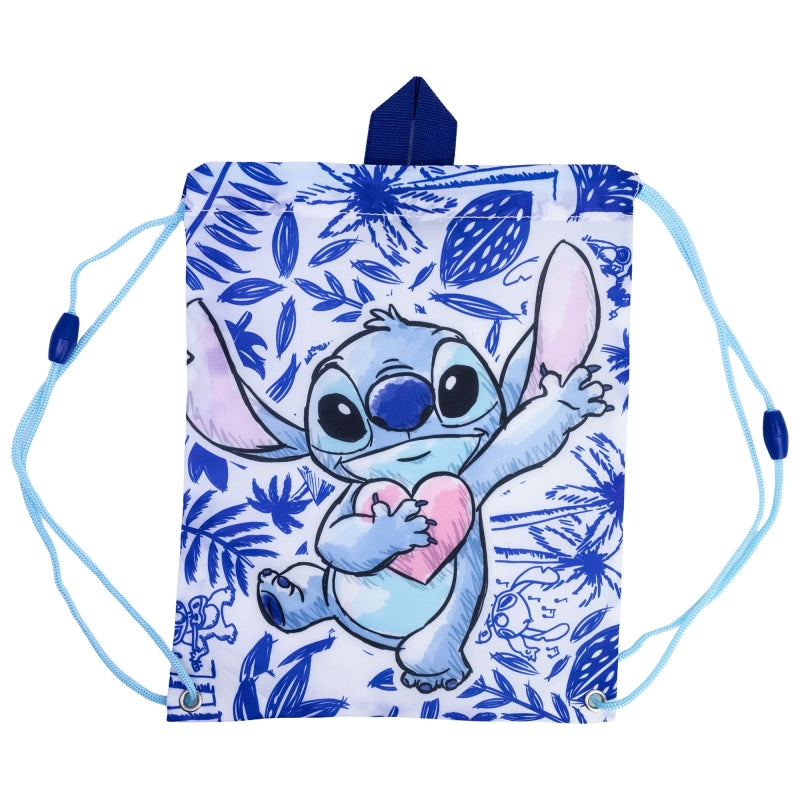 BOLSA MERIENDA STITCH BLUE LEAVES - Imagen 1