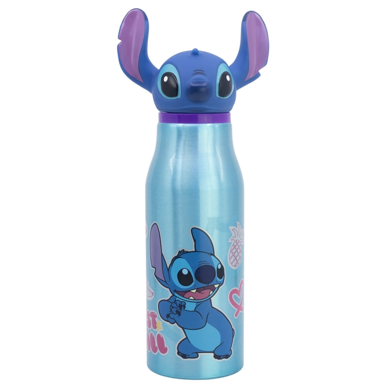 BOTELLA ALUMINIO CON FIGURITA 3D 690 ML STITCH DRAWING - Imagen 1