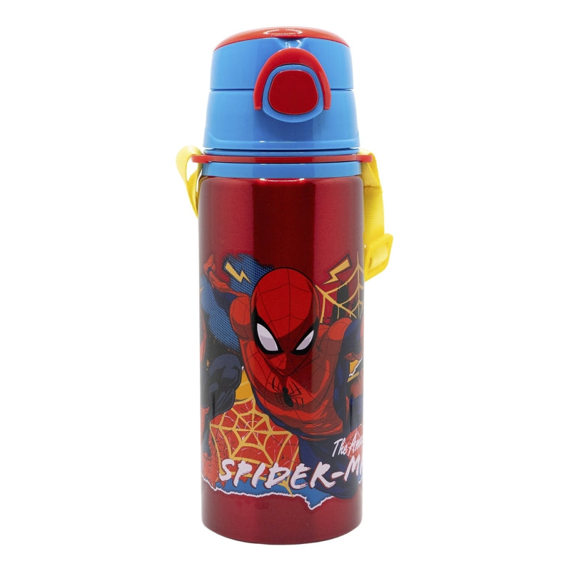 BOTELLA POP UP DE ALUMINIO CON CORREA 730 ML SPIDERMAN MOVING TARGET - Imagen 1