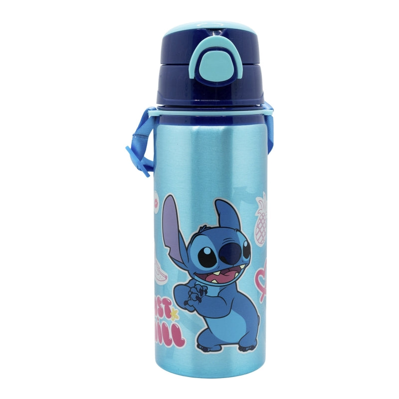 BOTELLA POP UP DE ALUMINIO CON CORREA 730 ML STITCH DRAWING - Imagen 1