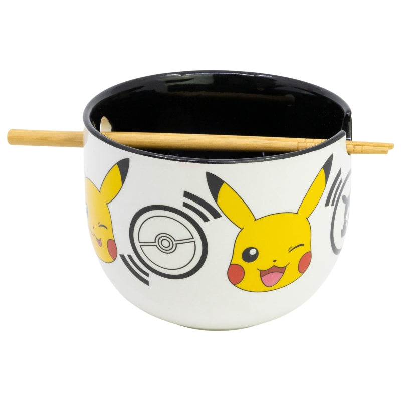CUENCO RAMEN CON PALILLOS EN CAJA REGALO POKEMON BLACK LOGOS - Imagen 1