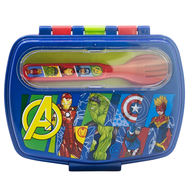 SANDWICHERA RECTANGULAR CON CUBIERTOS AVENGERS SEVEN WONDERS - Imagen 2