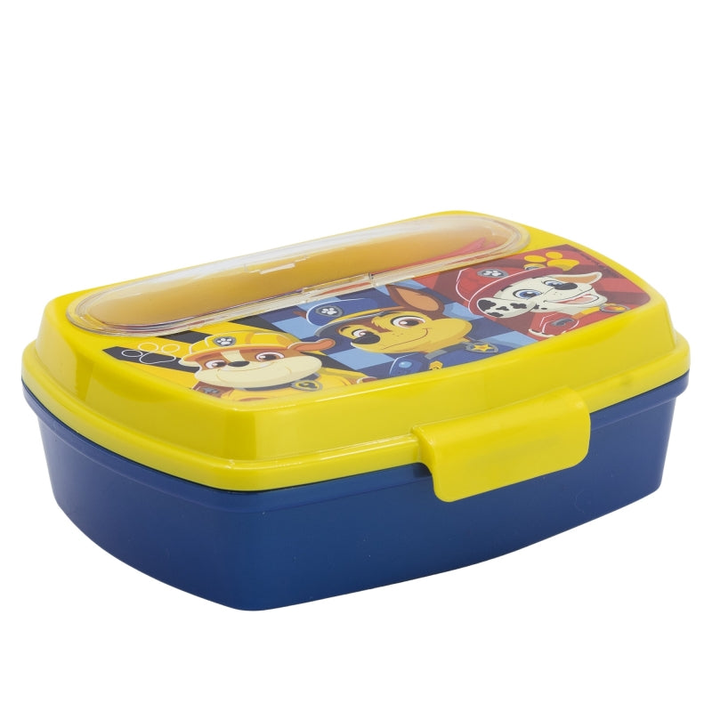 SANDWICHERA RECTANGULAR CON CUBIERTOS PAW PATROL BOY RESCUE PUPS - Imagen 1