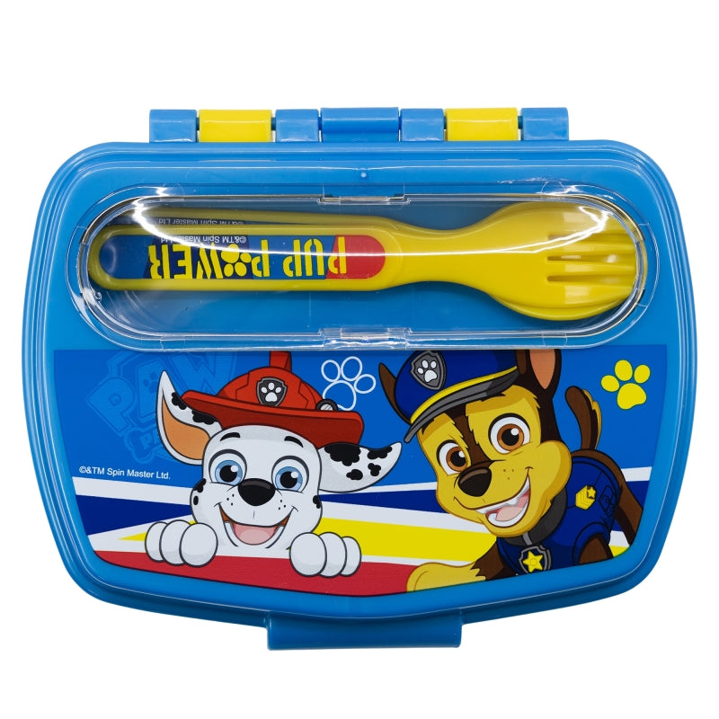SANDWICHERA RECTANGULAR CON CUBIERTOS PAW PATROL PUP POWER - Imagen 2
