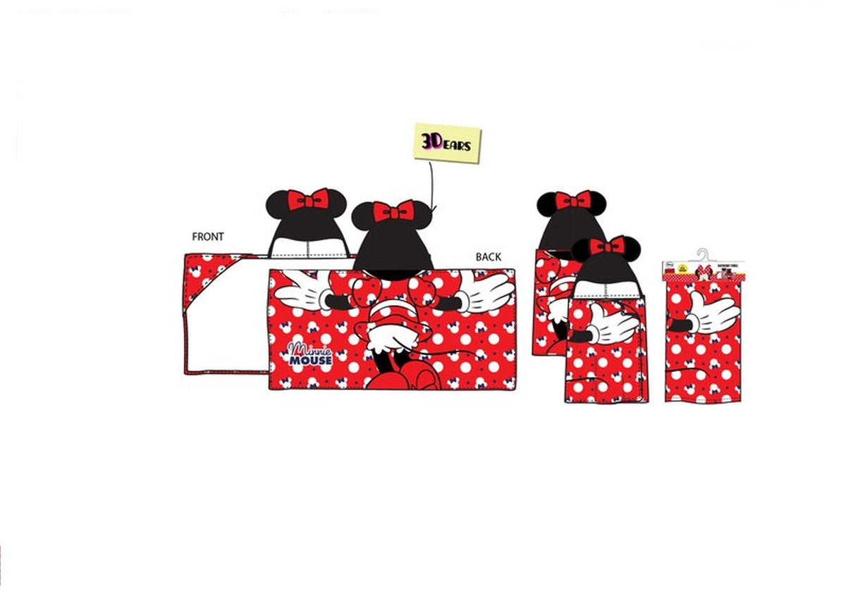 MINNIE DISNEY POLYESTER HOODED CAPE TOWEL