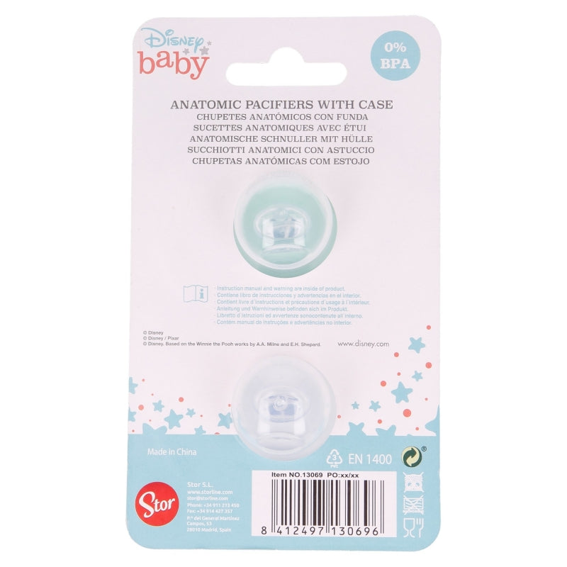 SET 2 CHUPETES TETINA ANATOMICA SILICONA +6 M CON FUNDA COOL LIKE MICKEY - Imagen 2