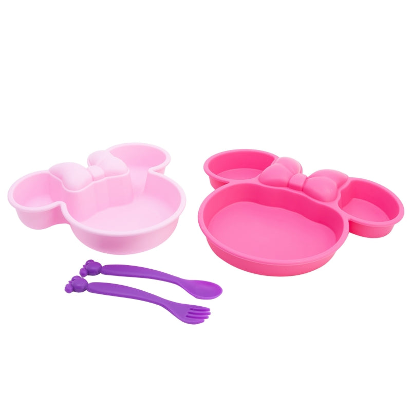 SET 4 PCS VAJILLA PP FORMA (PLATO, CUENTCO Y CUBIERTOS) EN CAJA MINNIE MOUSE SUNSHINE - Imagen 2