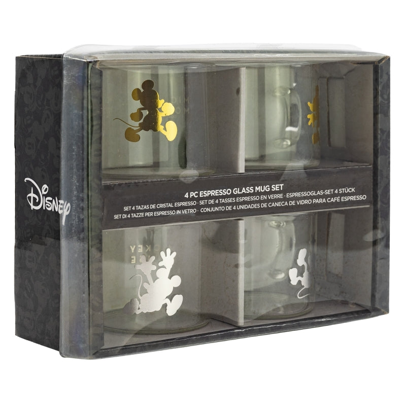 SET 4 TAZAS DE CRISTAL EXPRESSO 100 ML MICKEY YOUNG ADULT - Imagen 1