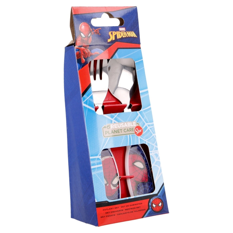 SET CUBIERTOS METALICOS 2 UND SPIDERMAN FULL WEB - Imagen 2