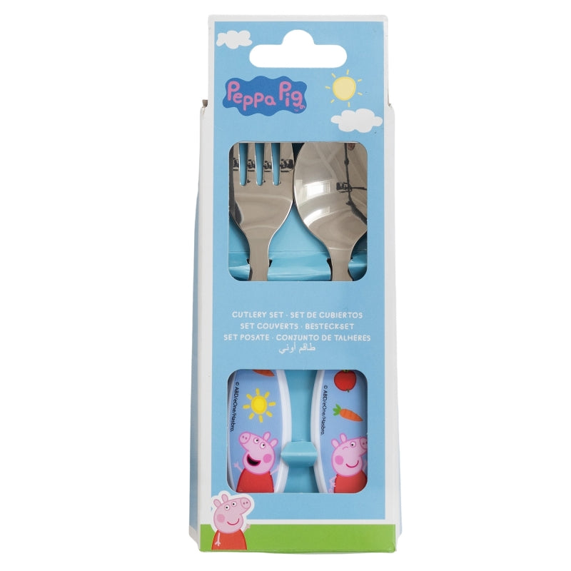 SET DE 2 CUBIERTOS METALICOS (CUCHARA Y TENEDOR) PEPPA PIG - Imagen 2