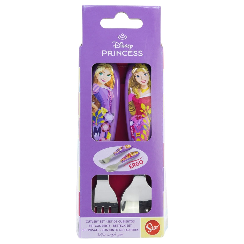 SET DE 2 CUBIERTOS METALICOS (CUCHARA Y TENEDOR) PRINCESS COURAGEOUS HEART - Imagen 2