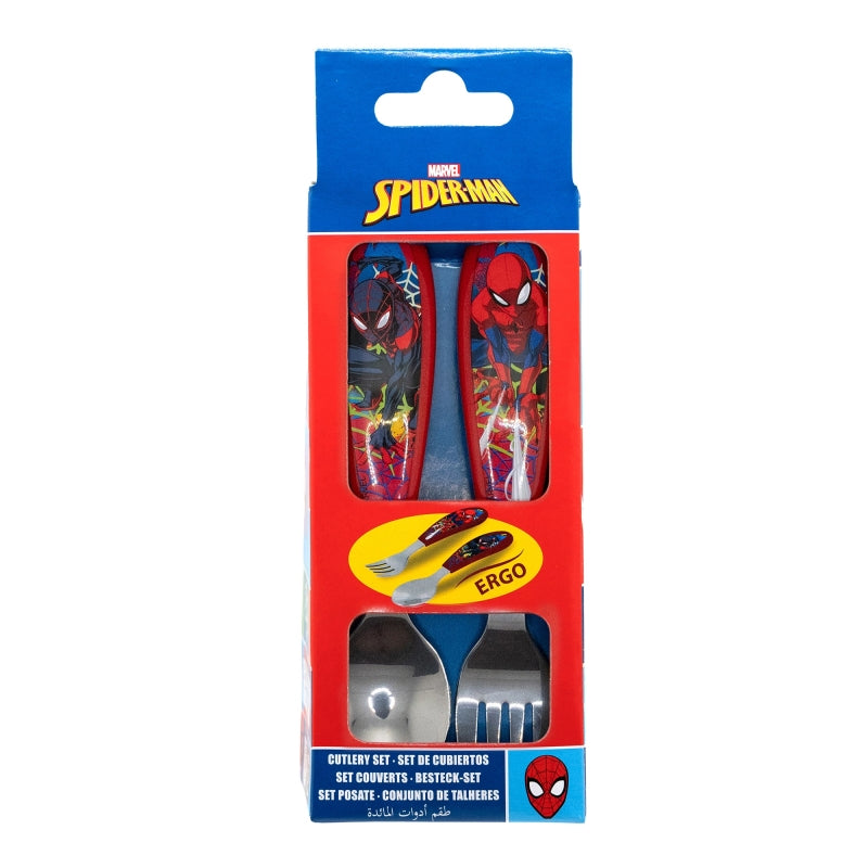 SET DE 2 CUBIERTOS METALICOS (CUCHARA Y TENEDOR) SPIDERMAN MOVING TARGET - Imagen 2