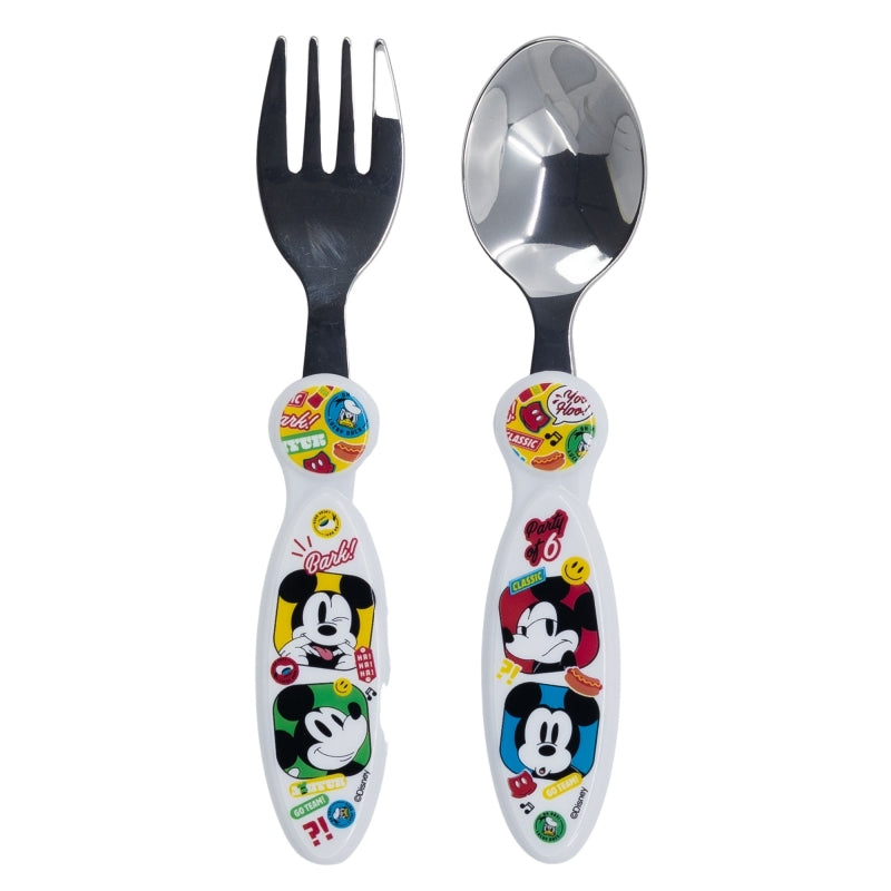 SET DE 2 CUBIERTOS METALICOS MICKEY MOUSE FUN-TASTIC - Imagen 1