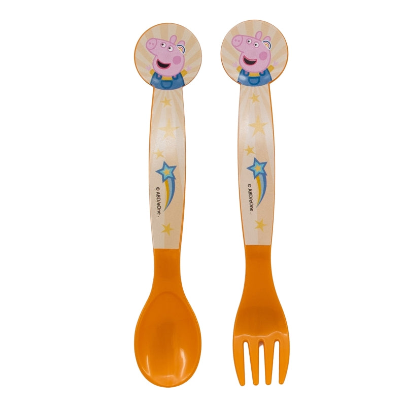SET DE 2 CUBIERTOS PP (CUCHARA Y TENEDOR) PEPPA PIG KINDNESS COUNTS - Imagen 1
