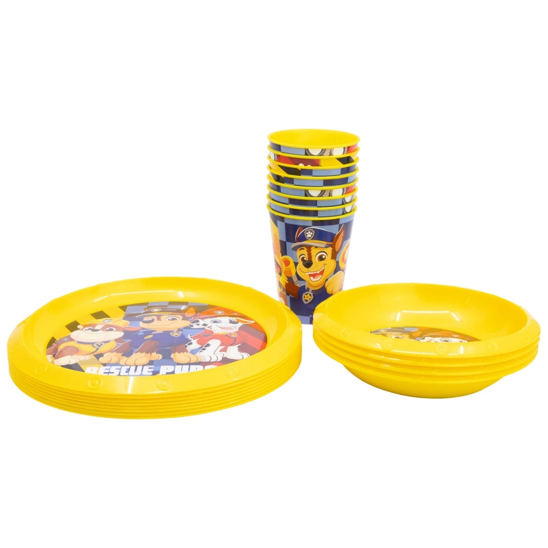 SET FIESTA 20 PCS (PLATO, CUENCO, VASO) PAW PATROL - Imagen 1